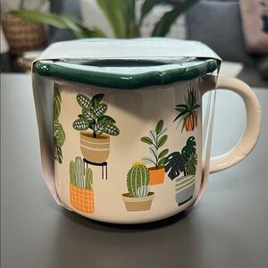 Green and White Plant Mug